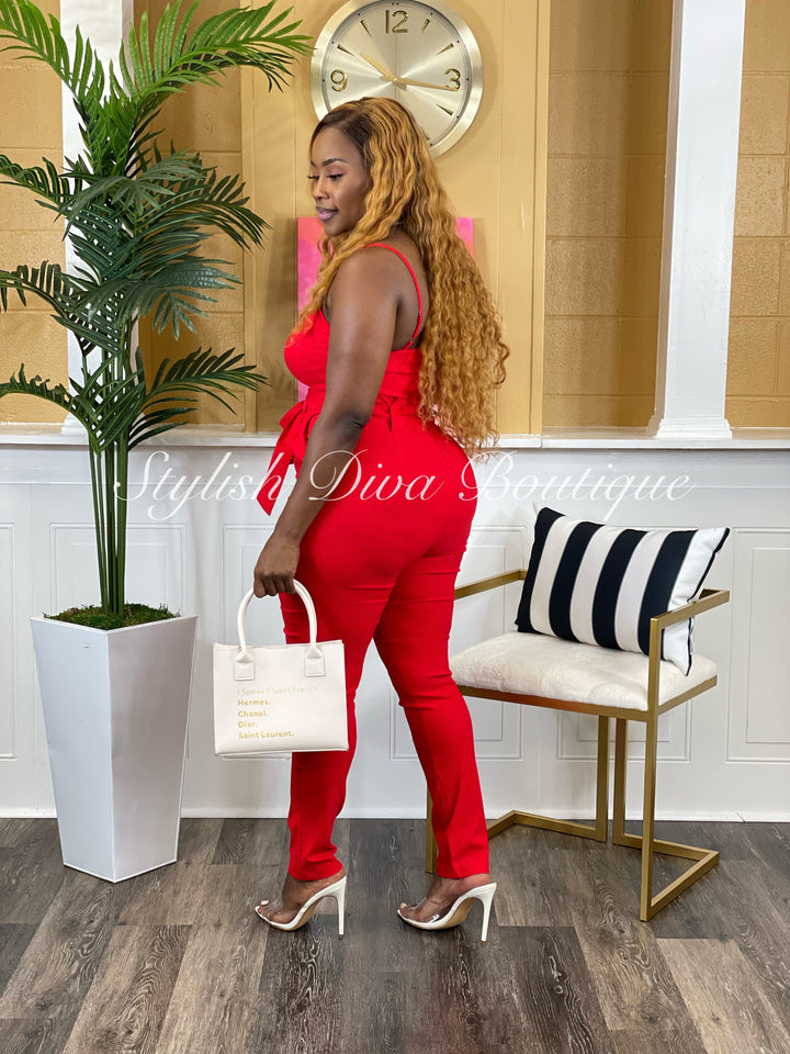 Luxe Diva Jumpsuit (Red)