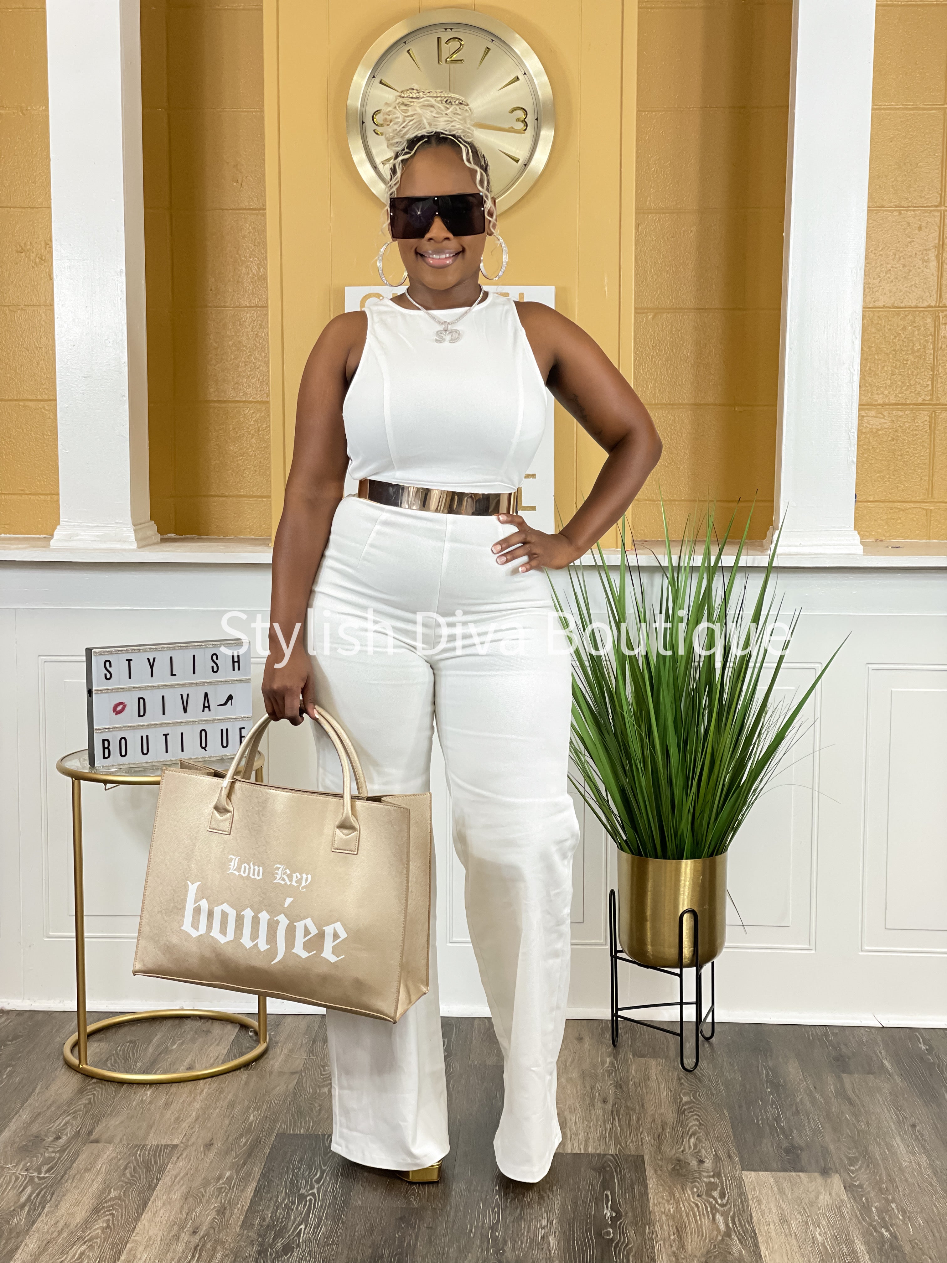 White hotsell jumpsuit boutique