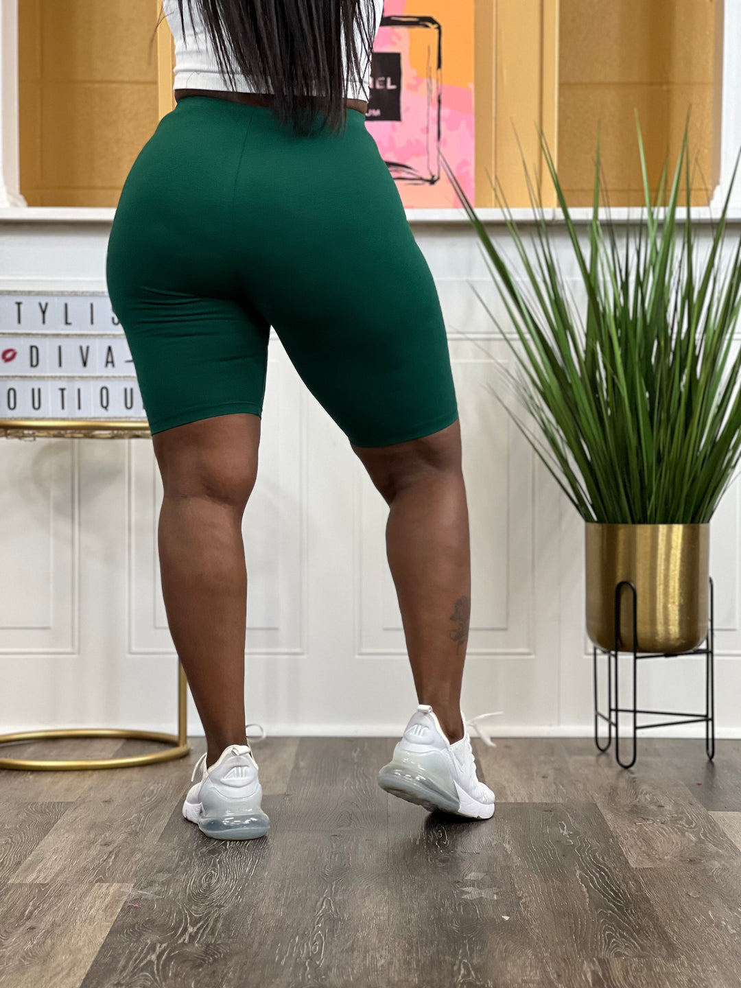 Luxe Cotton Biker Shorts (Dk Green)