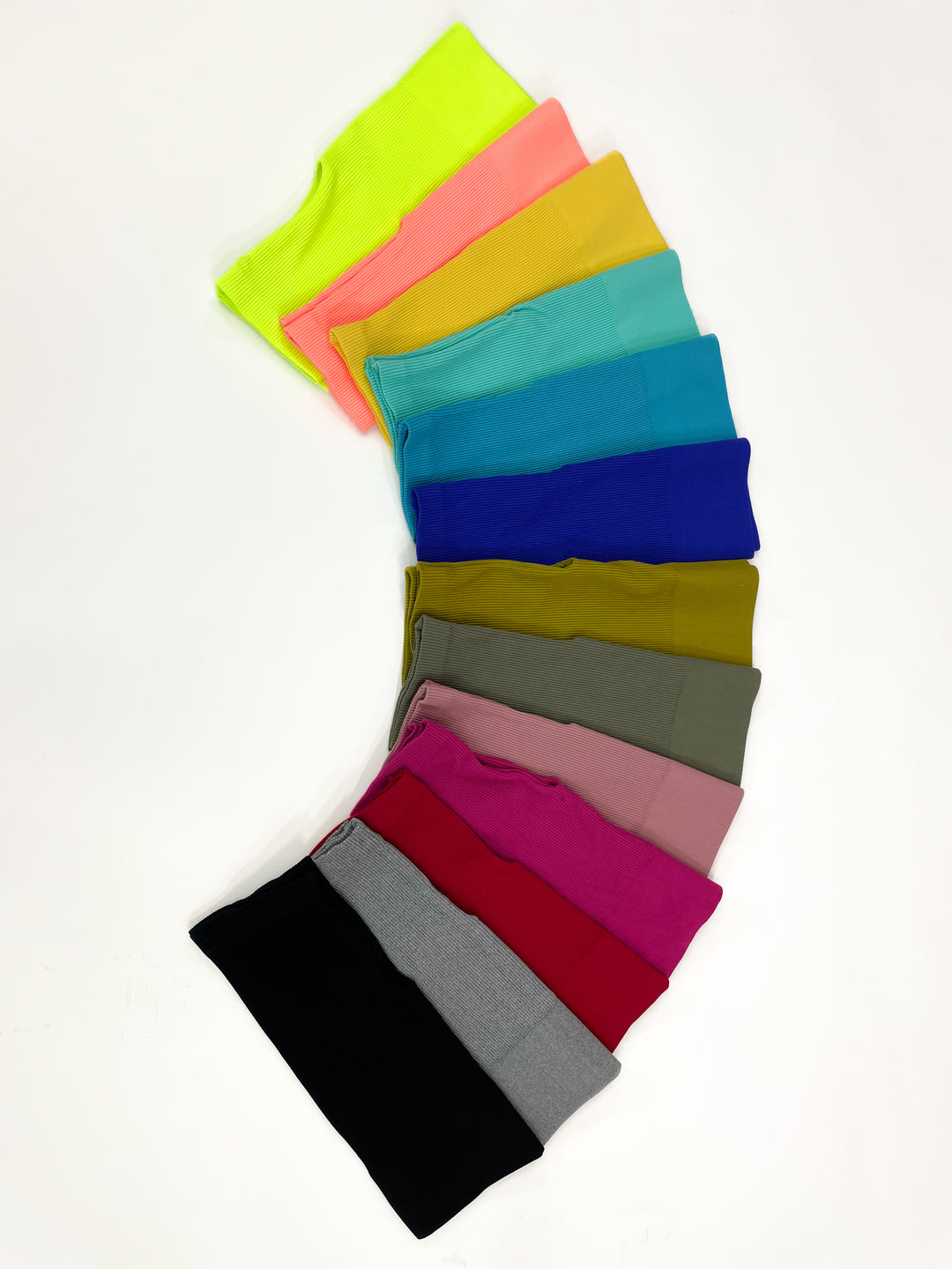 Seamless Ribbed High Waist Biker Shorts - 13 Colors