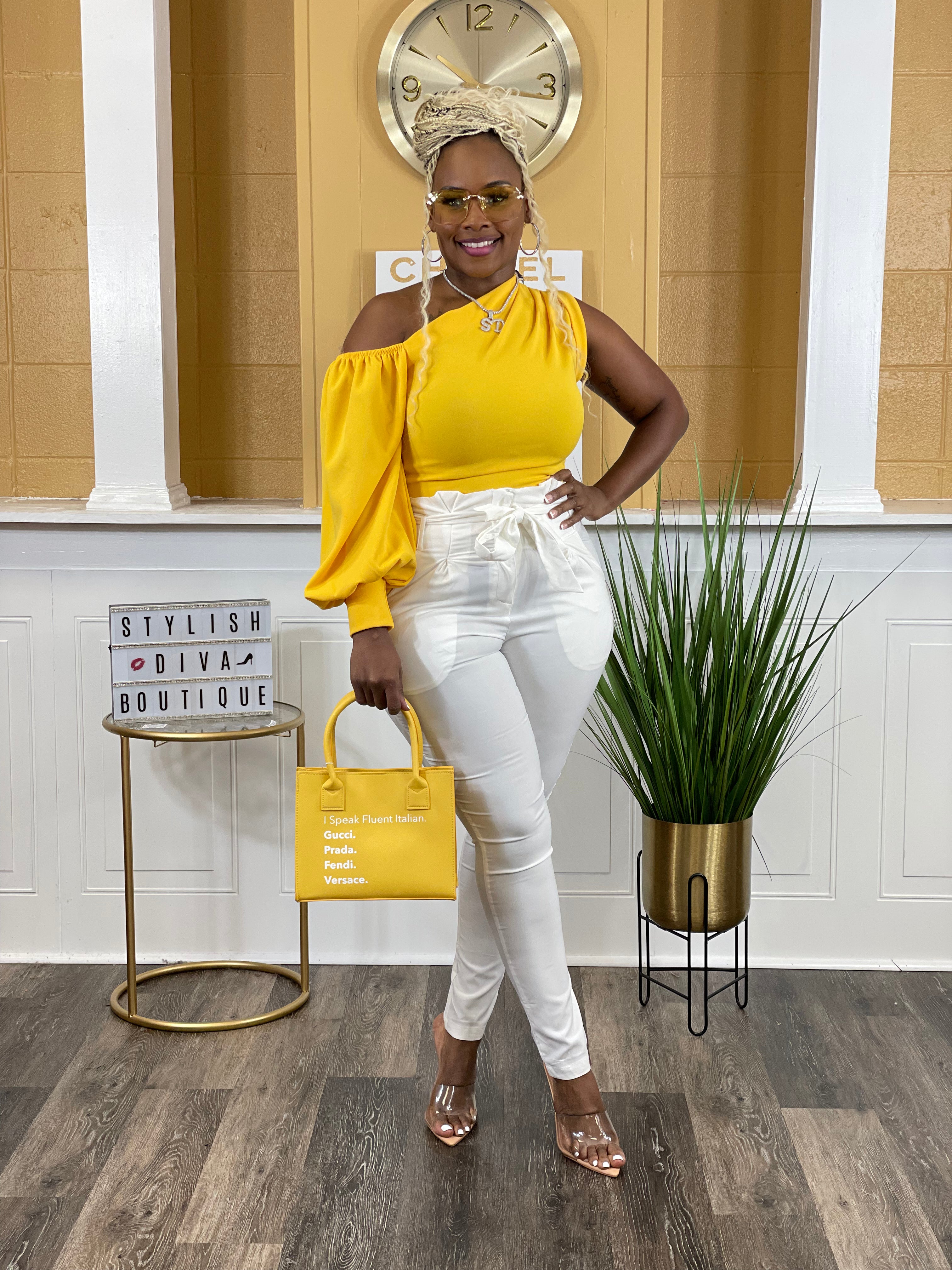 yellow stylish top