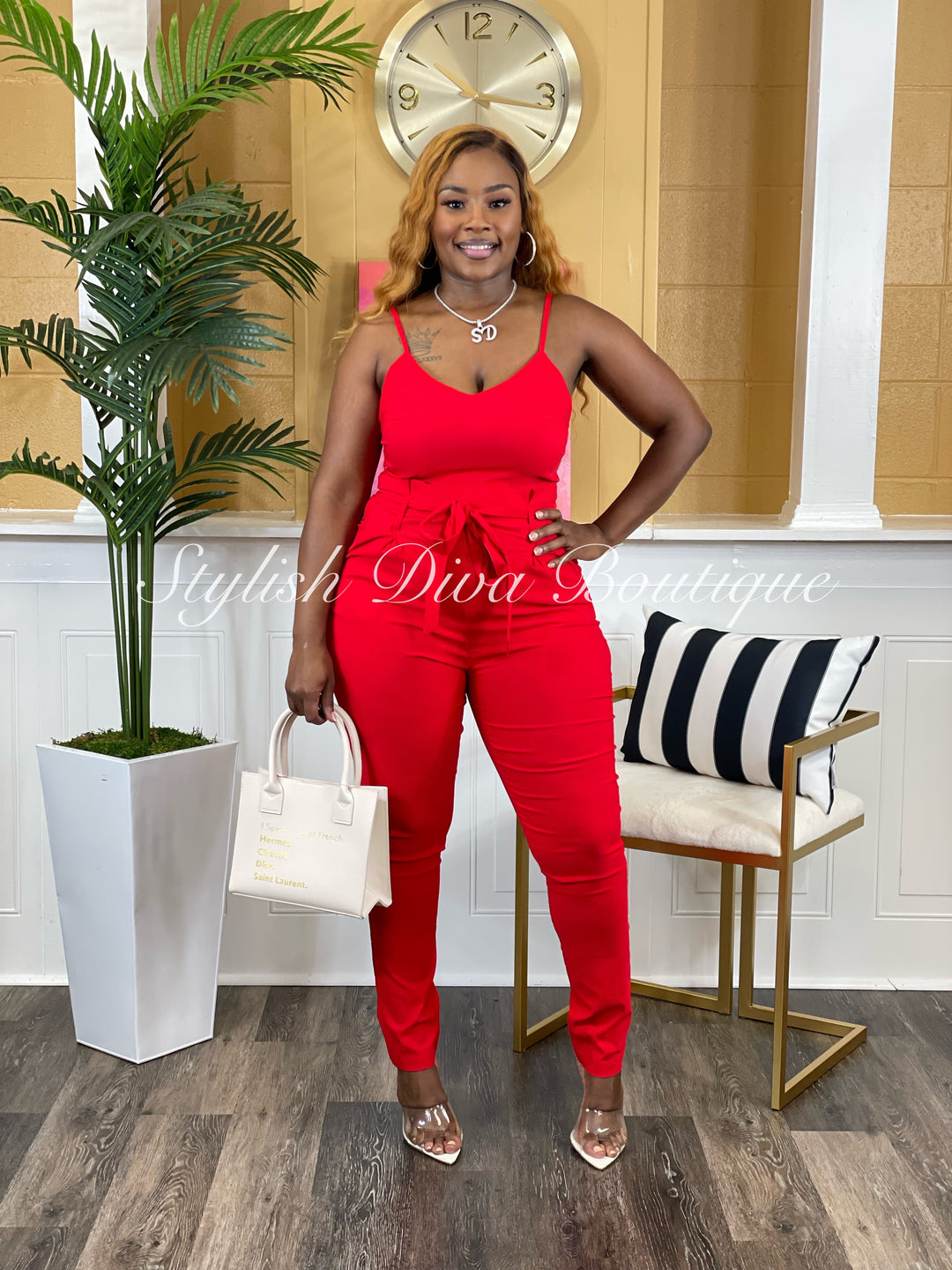 Luxe Diva Jumpsuit (Red)