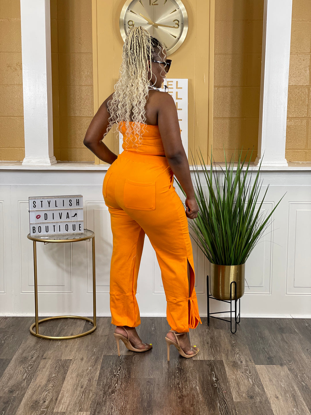 Serena Pants Set (Orange)