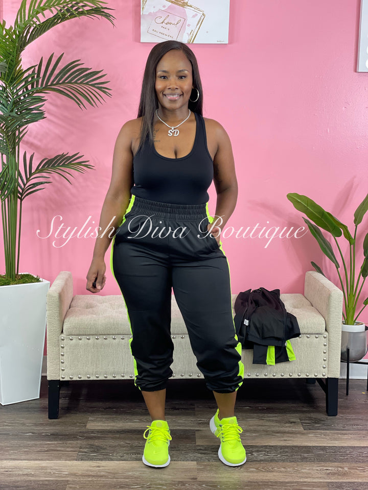 Easy Does It Jogger Set up to 3XL (Black/Neon Lime)