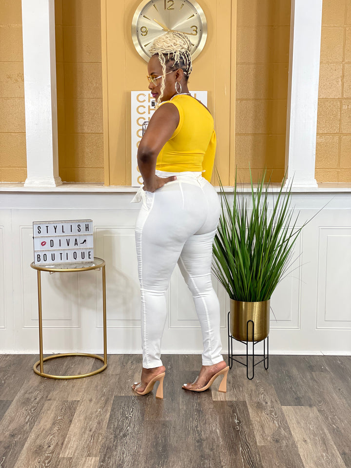 Luxe Diva Pants up to 3XL (Off White)