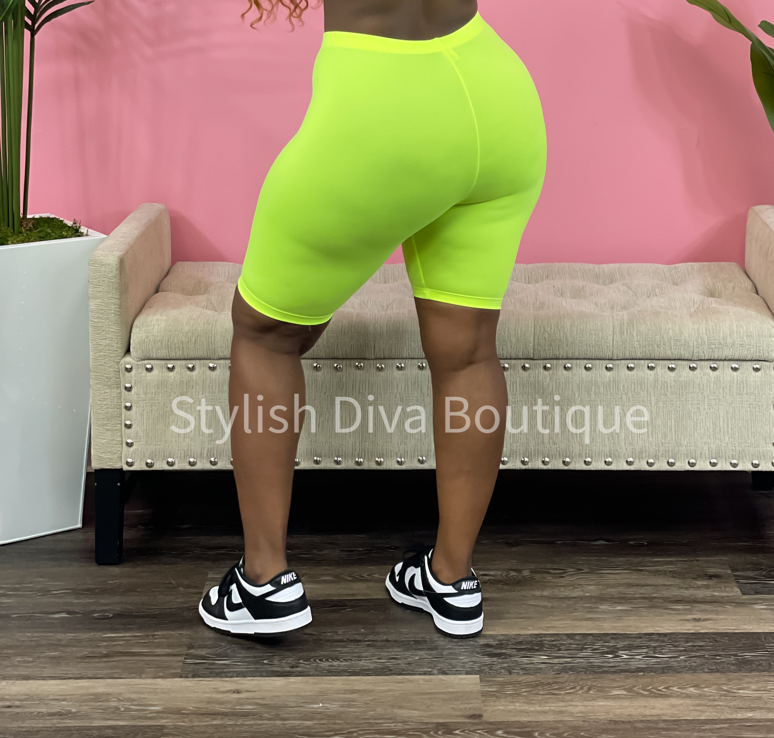 Lime green discount nike biker shorts