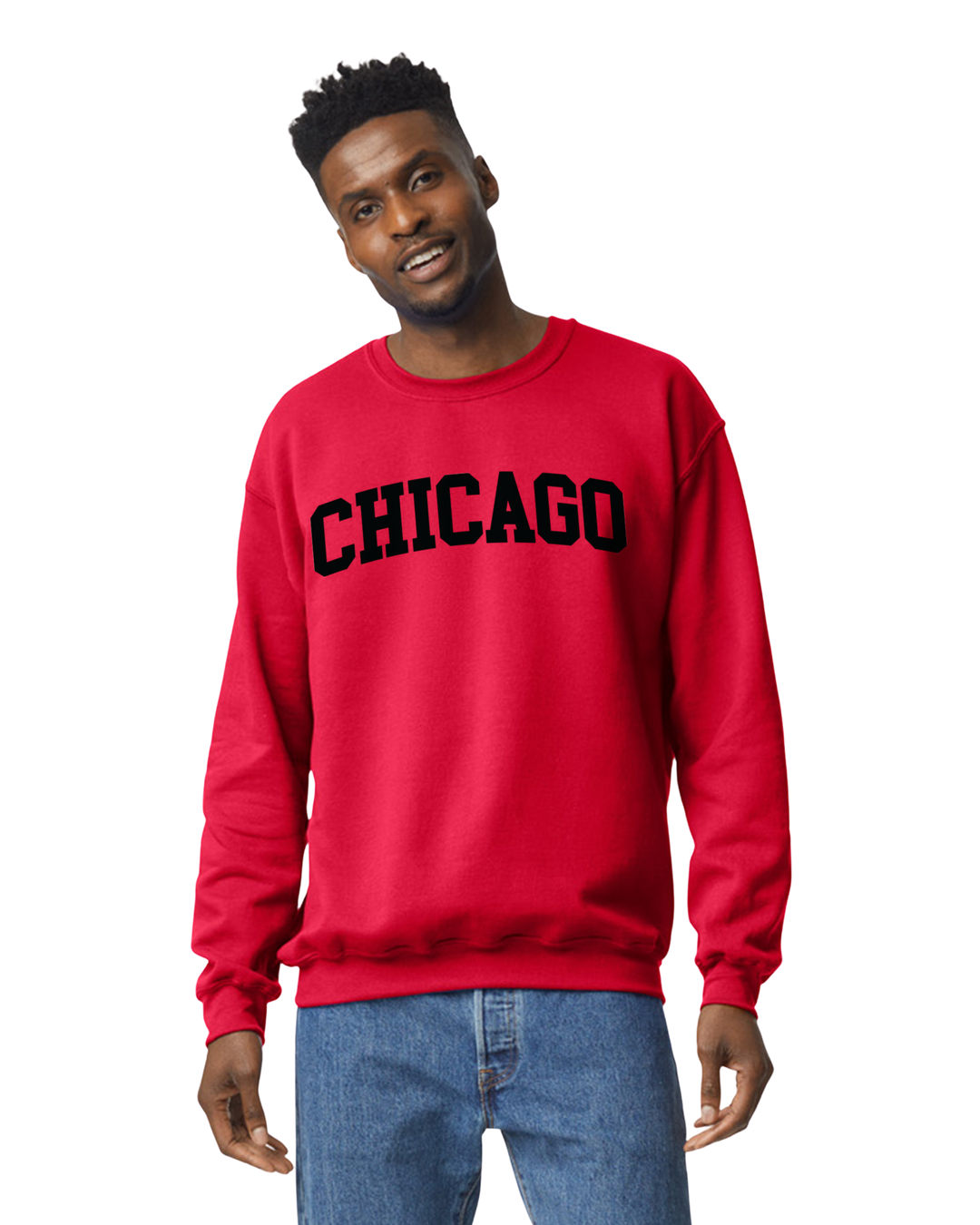 Chicago Sweatshirt Only up to 3XL (Red/Black Print)