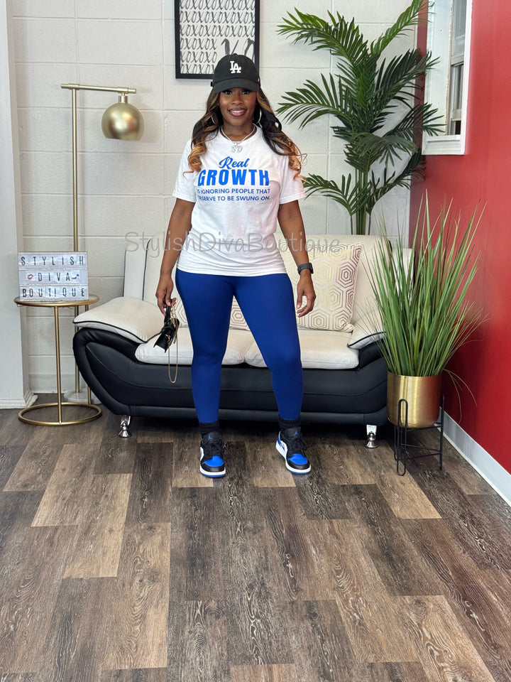 Luxe Cotton Leggings up to 3XL (Royal Blue)