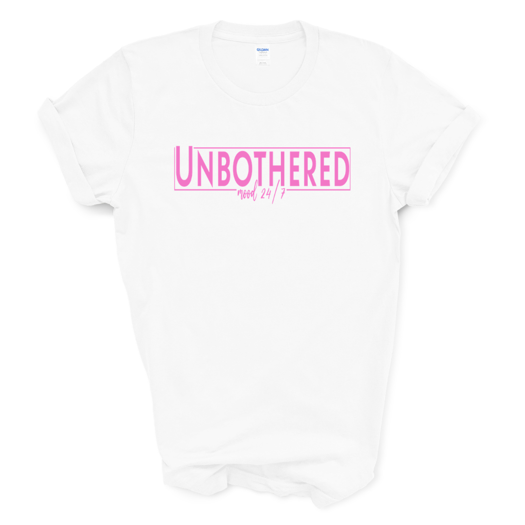 Unbothered Graphic Tee (Bright Pink Print)