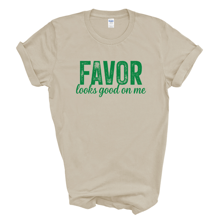 FAVOR looks good on me Graphic Tee (Green Print)