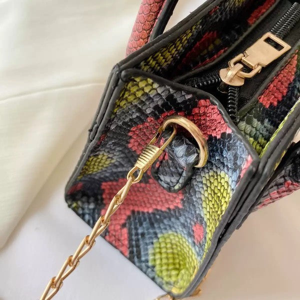 Mini Snake Print Crossbody Bag