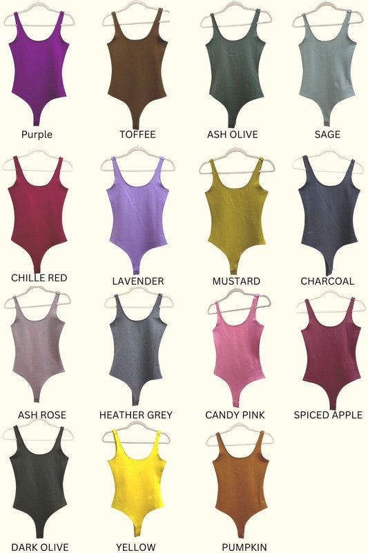 Addy Scoop Neck Bodysuit - Fall Colors