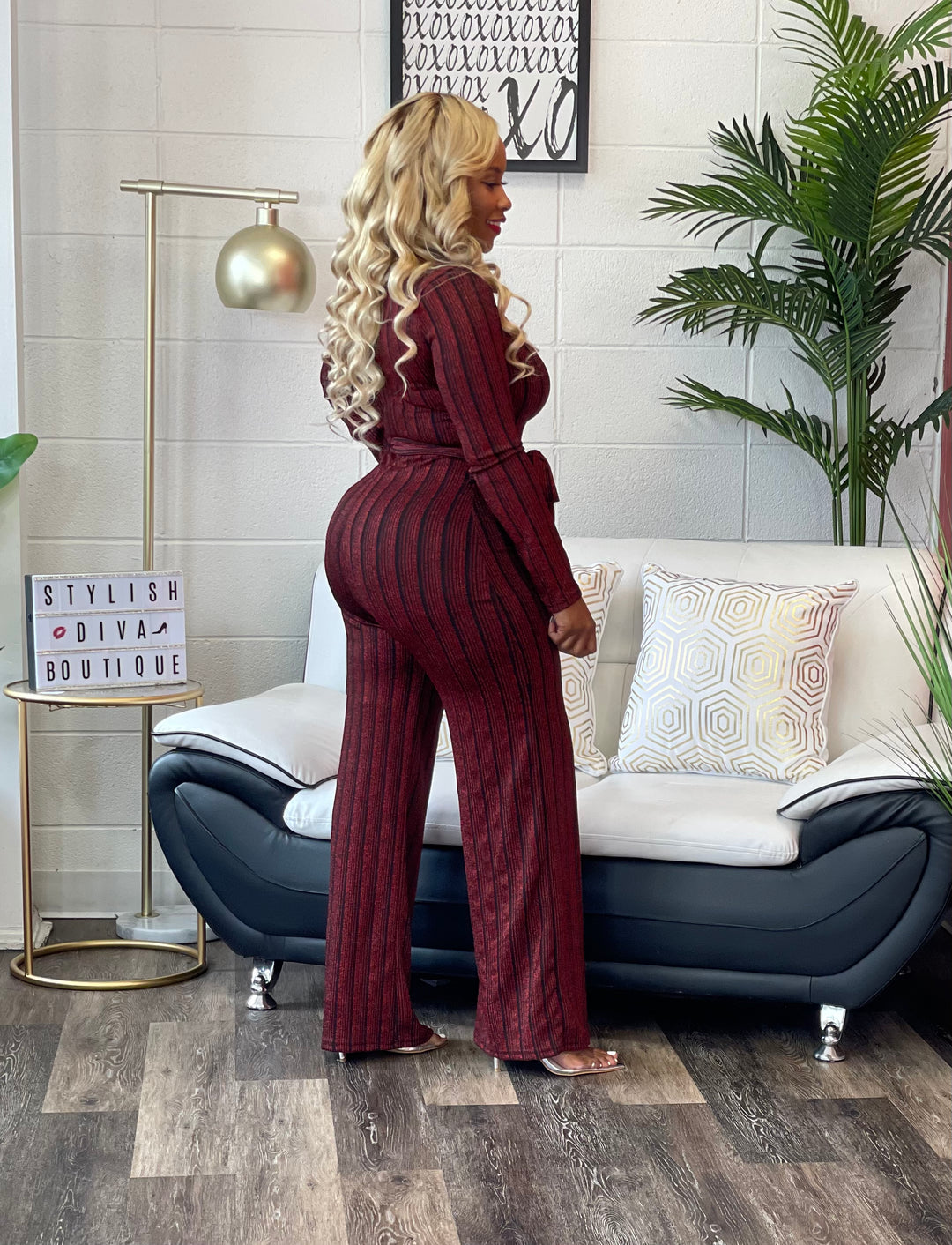 Glam Up the Night Jumpsuit (Red/Black)