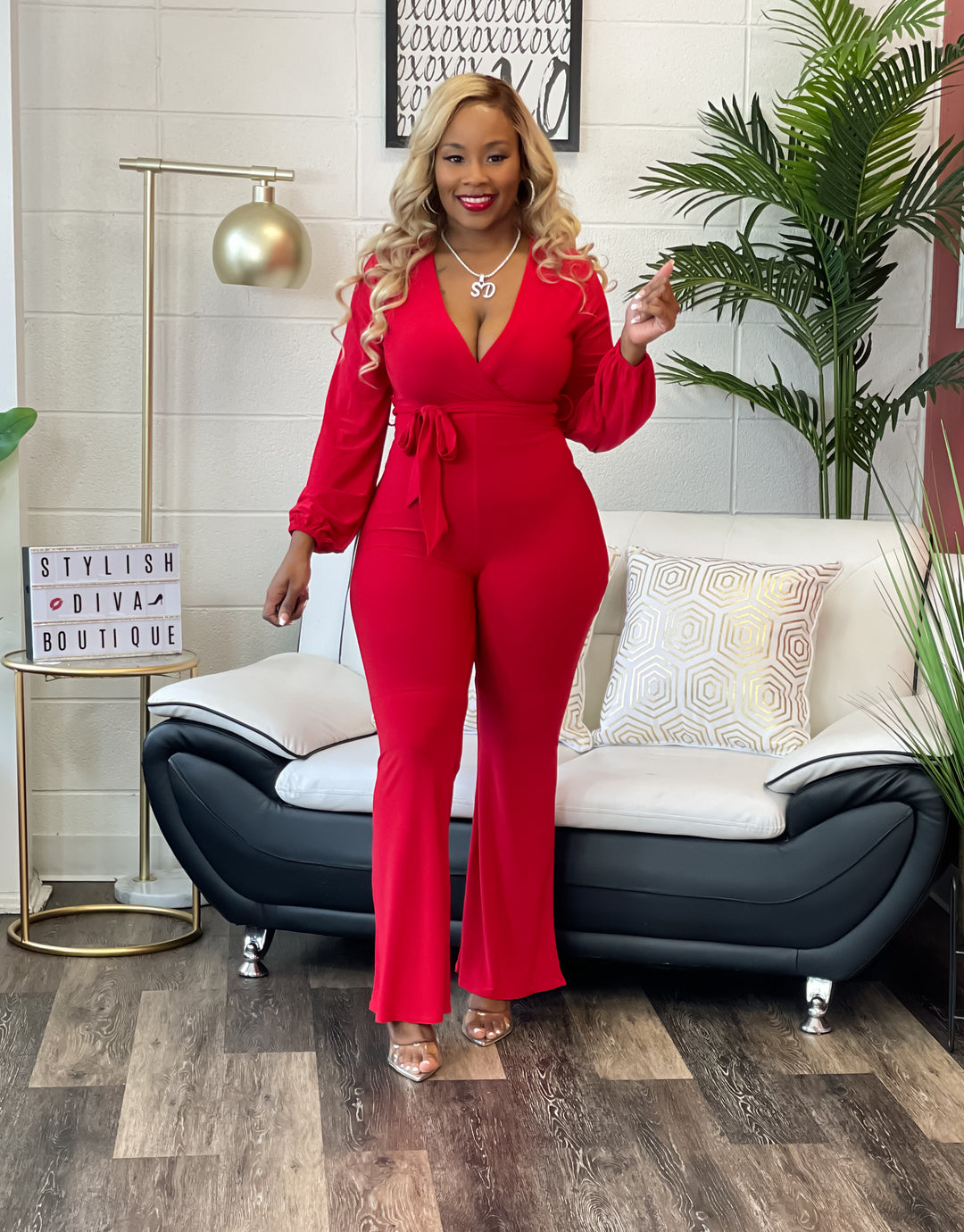 Bombshell Jumpsuit (Red)