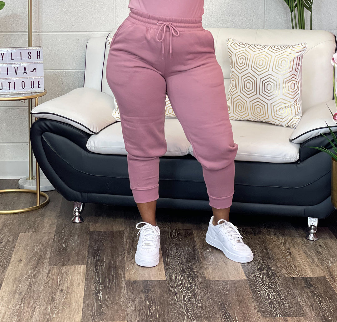 Stylish Luxe Joggers up to 3XL (Light Rose)