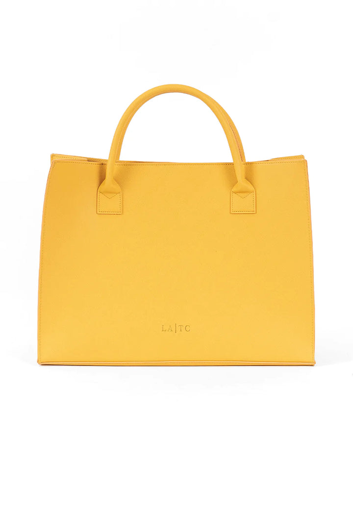 I Speak Designer Tote Bag (Yellow/Pink)