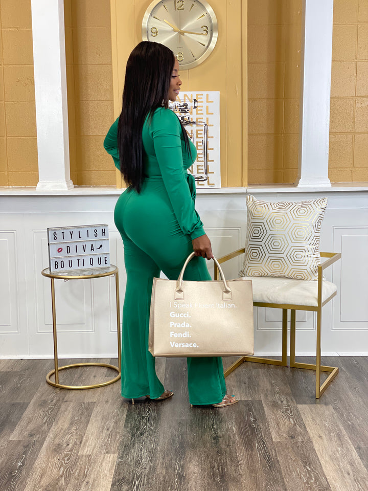 She's A Keeper Jumpsuit up to 3XL (Green)