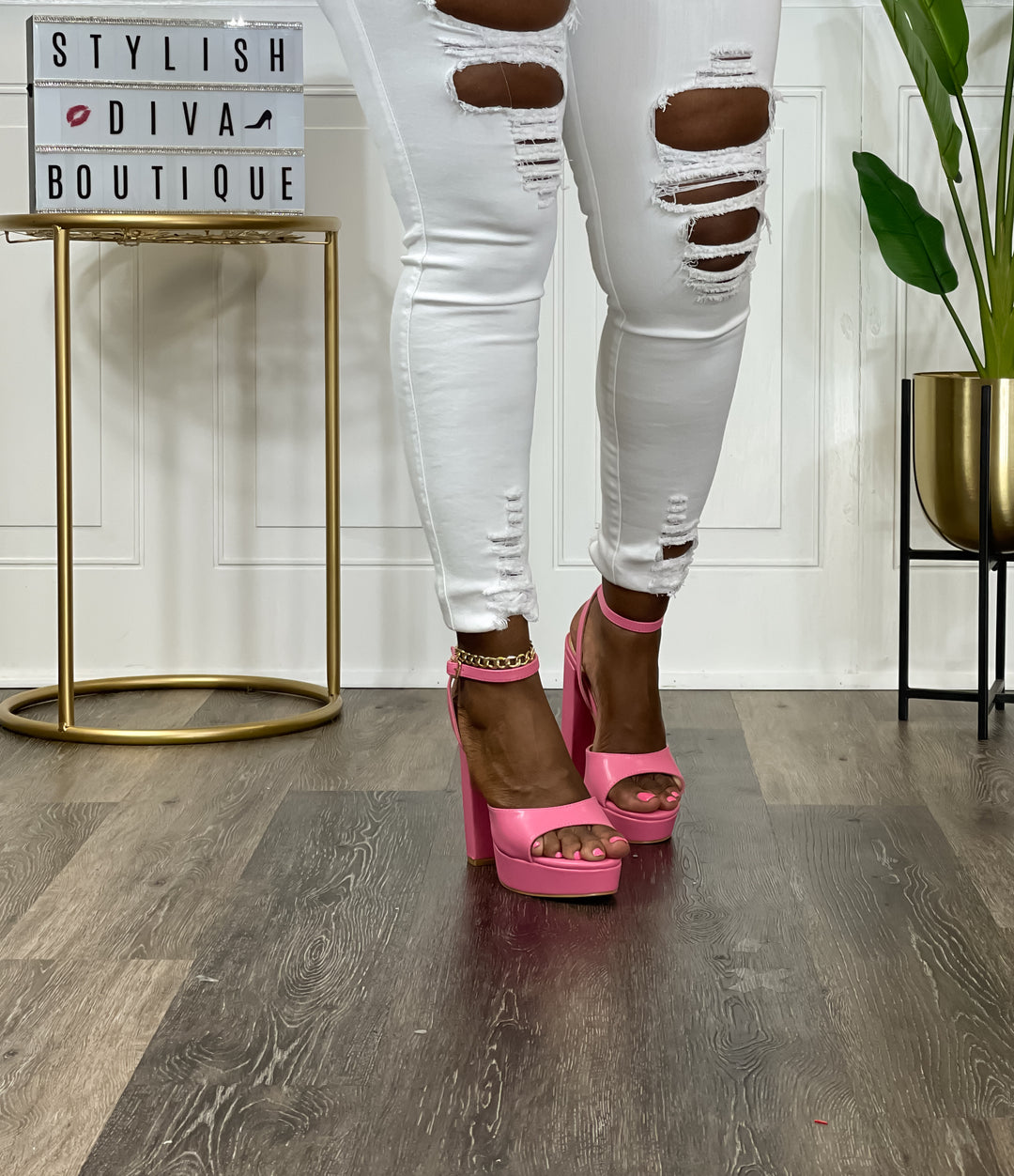 Angela Platform Heel (Pink)