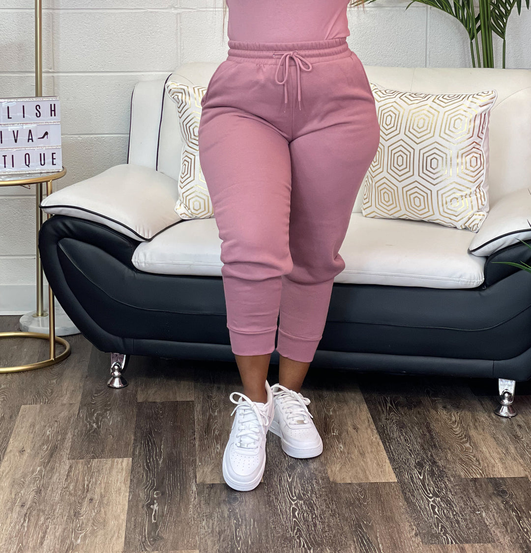 Stylish Luxe Joggers up to 3XL (Light Rose)
