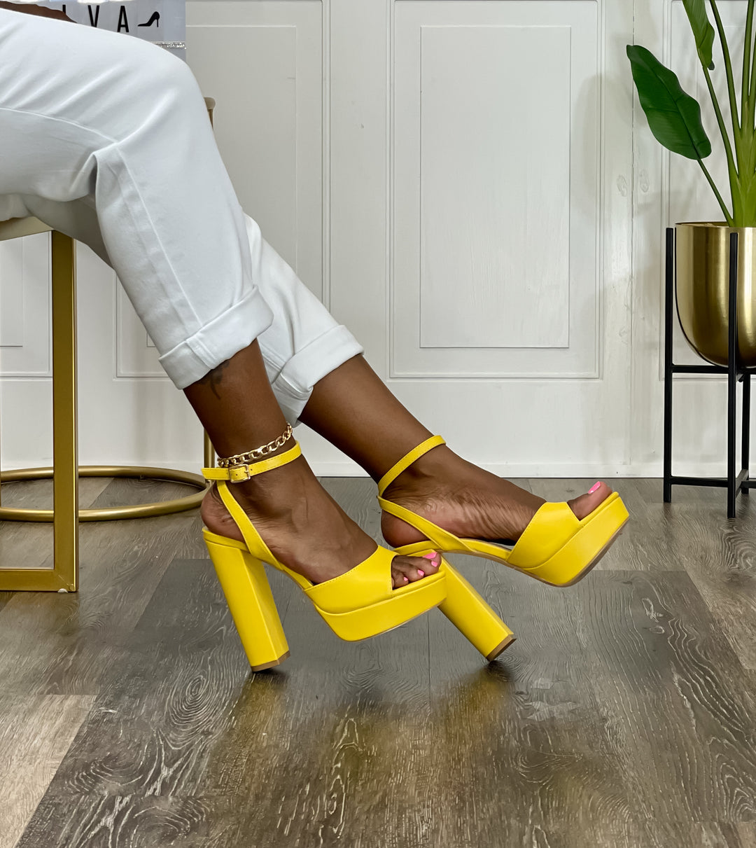 Angela Platform Heel (Yellow)