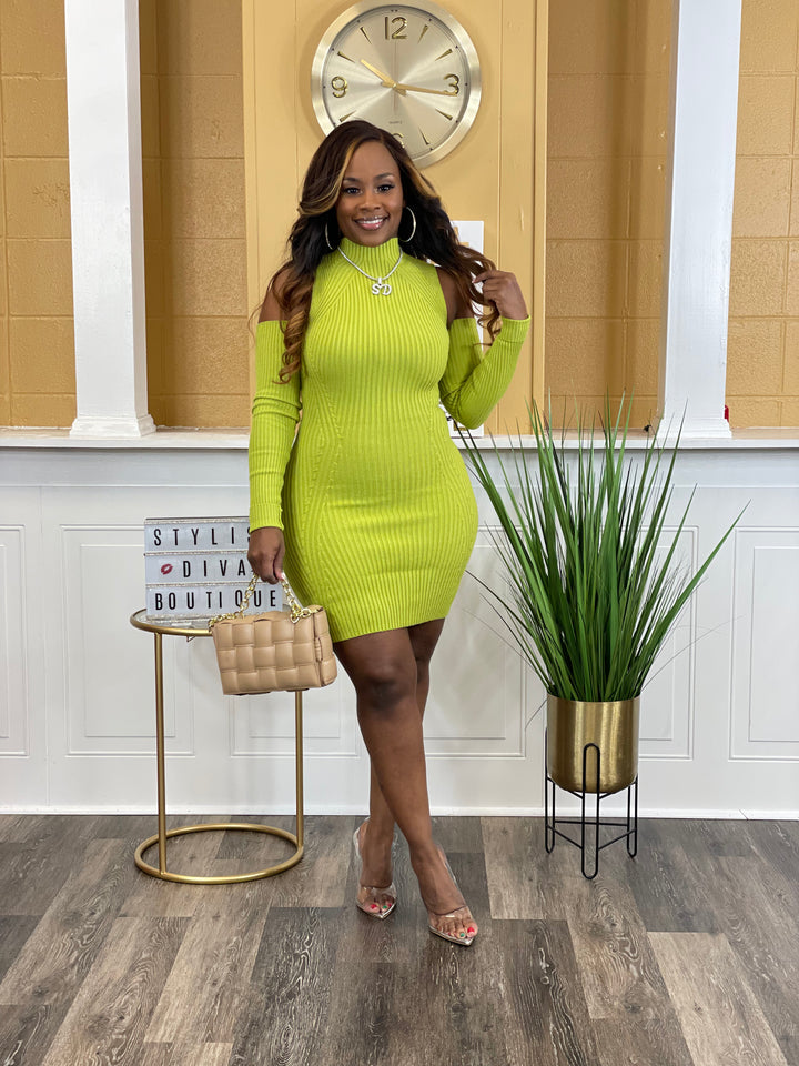 Limelight Sweater Dress (Lime)