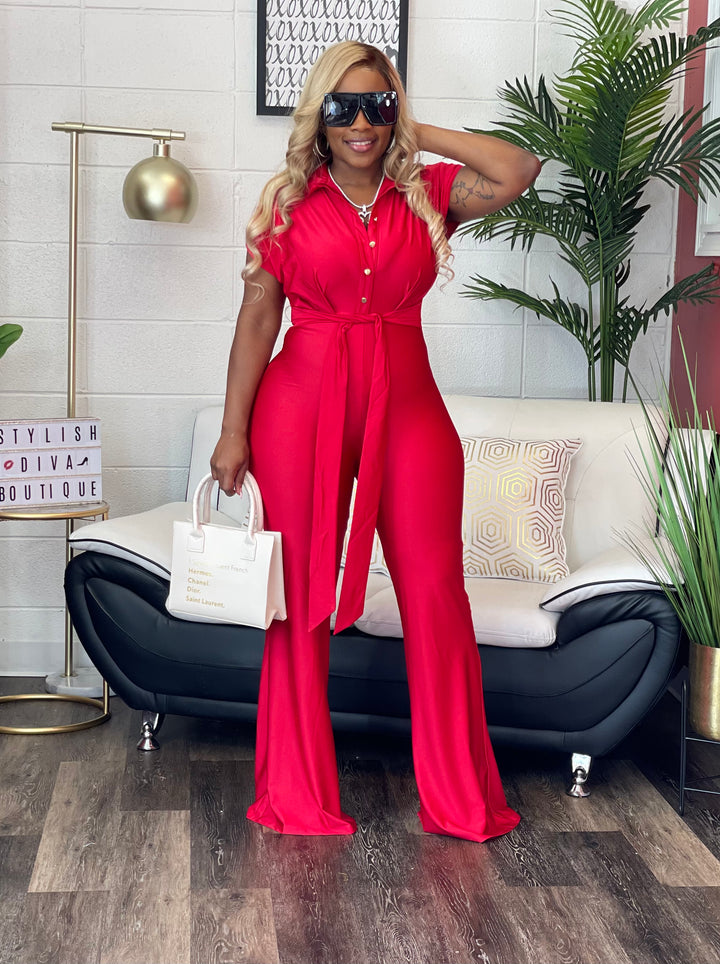 Bold Vibes Jumpsuit (Red)