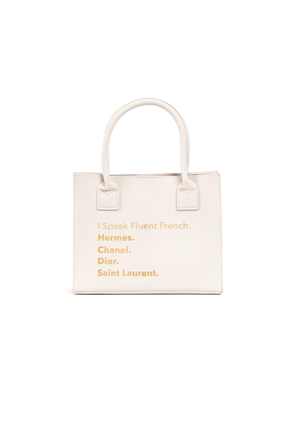 I Speak Designer Mini Tote Bag (Ivory)
