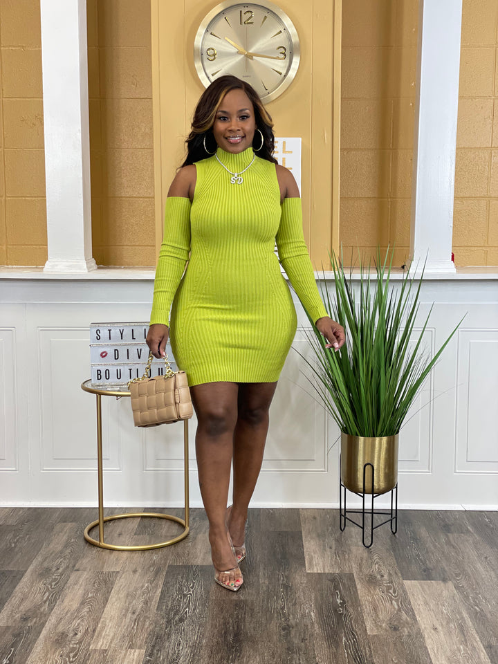 Limelight Sweater Dress (Lime)