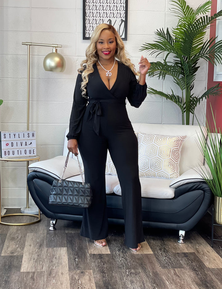 Bombshell Jumpsuit up to 3XL (Black)