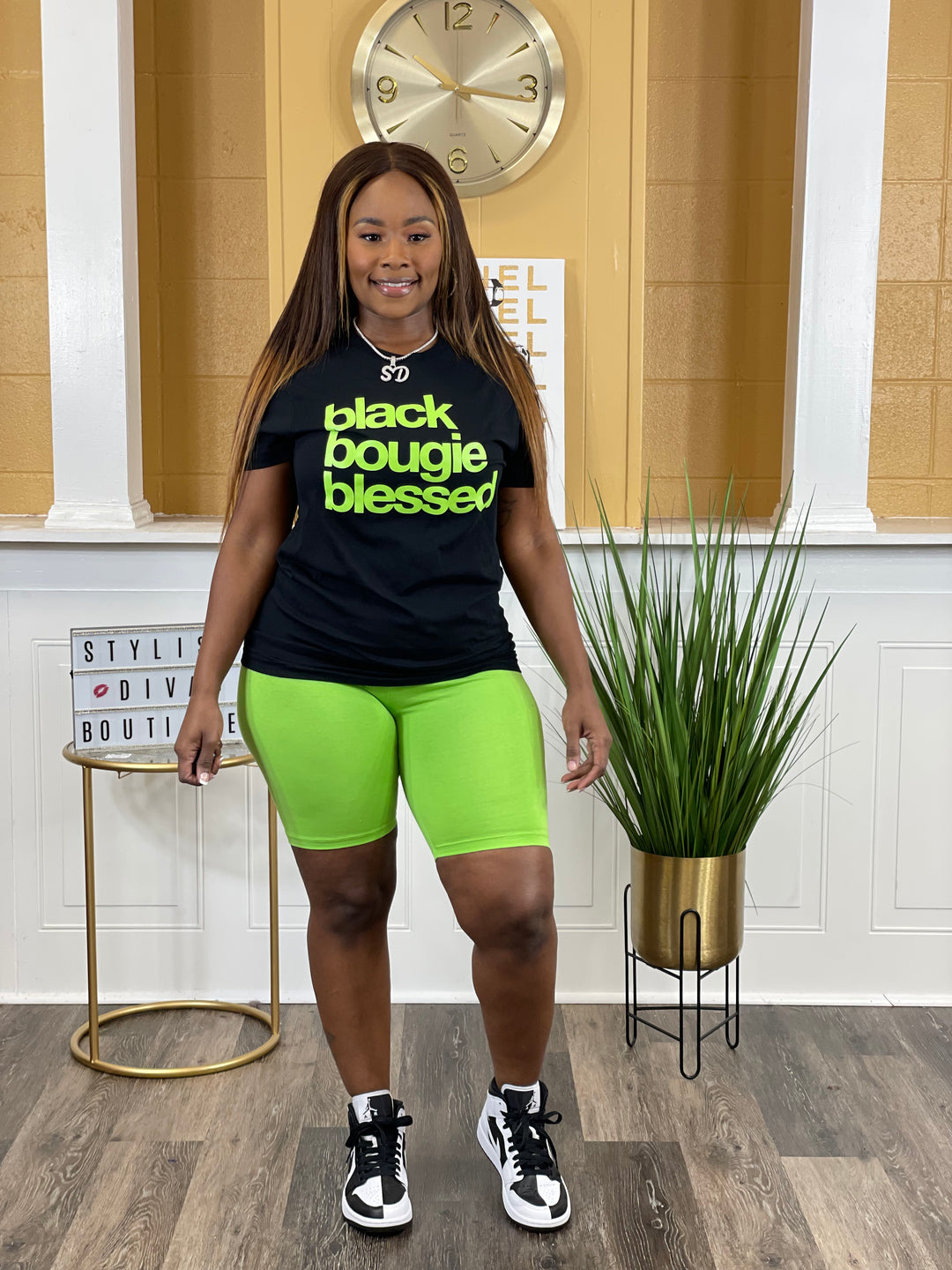 Luxe Cotton Biker Shorts up to 3XL (Lime Green)