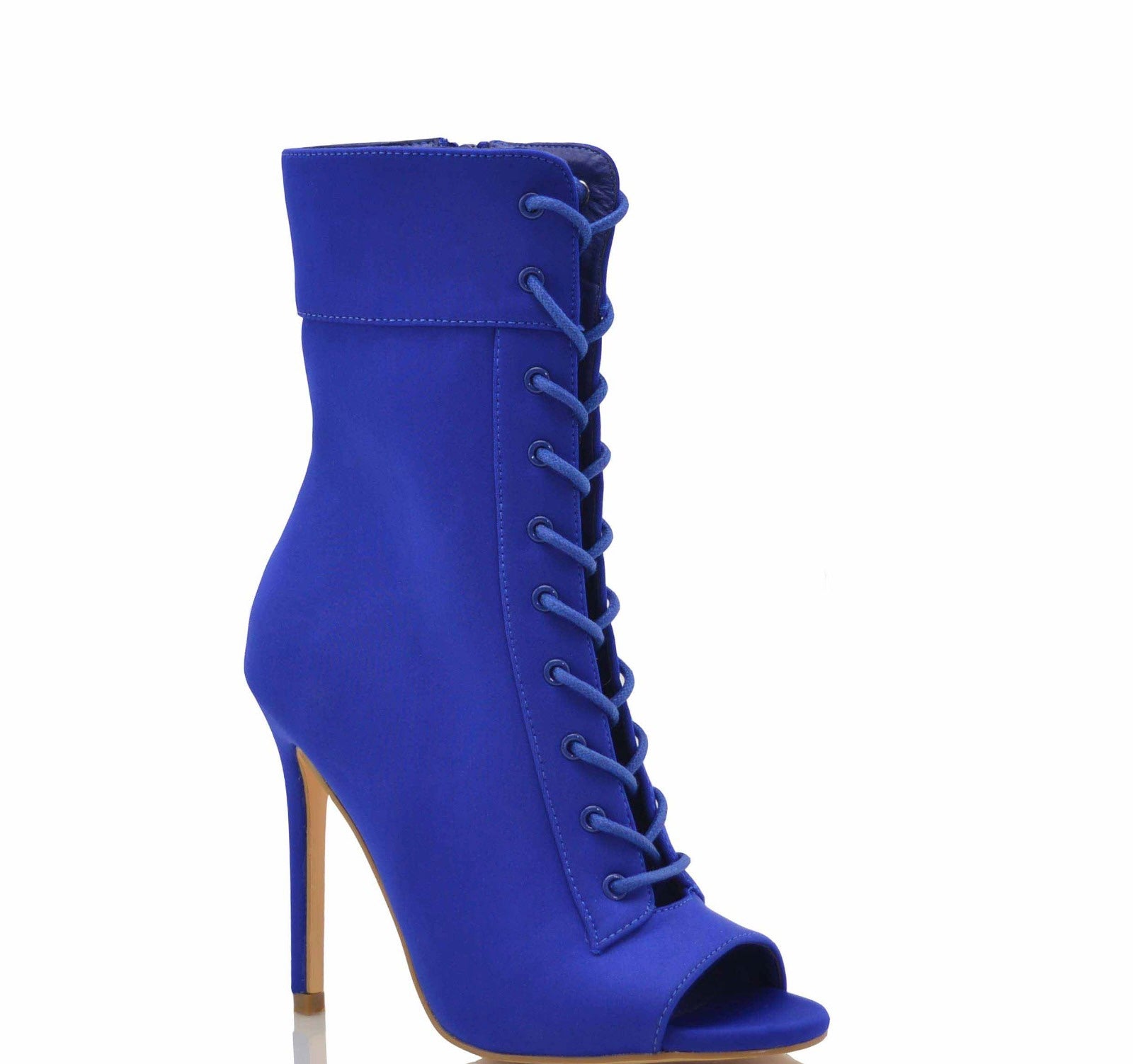 Royal blue peep 2025 toe booties