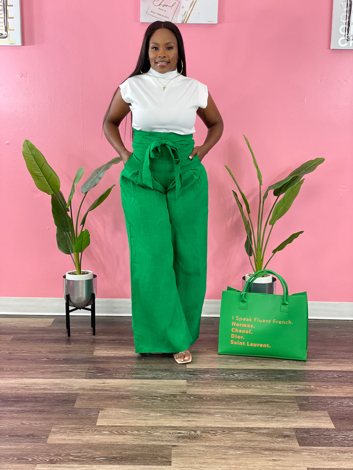 Demi Super High Waist Pants (Green) – Stylish Diva Boutique